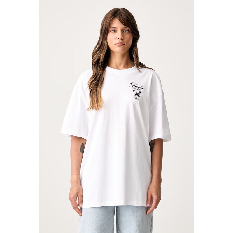 HUGO Blue tričko dámské bavlněné Oversized Tee_B_15