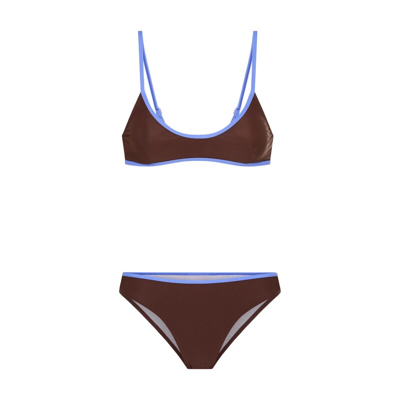 LSCN by LASCANA Bikiny světlemodrá / tmavě hnědá