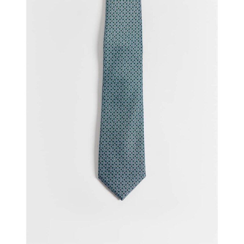 ASOS DESIGN oval geometric tie in blue