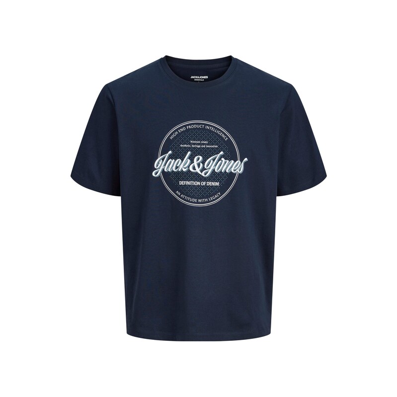 Jack & Jones Plus Tričko JJEDover Denim námořnická modř / bílá