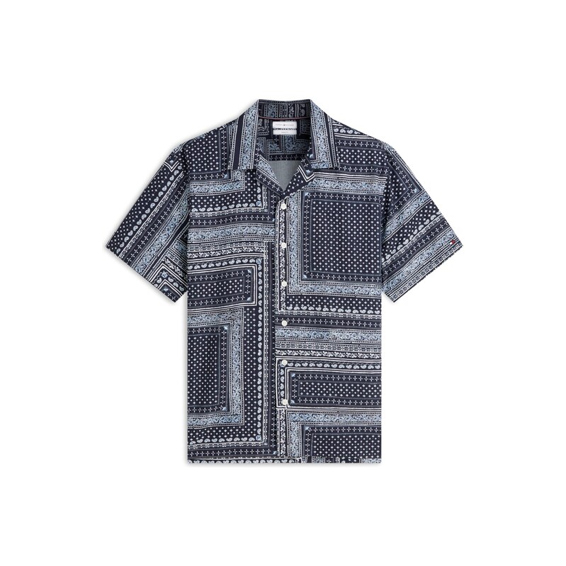 TOMMY HILFIGER Košile námořnická modř / světlemodrá / bílá