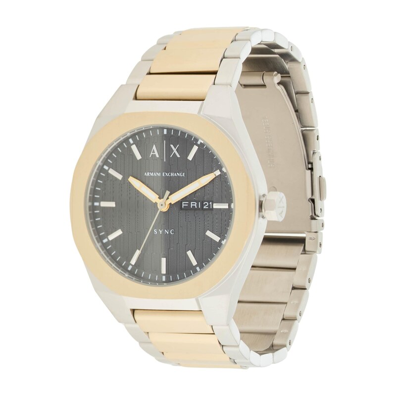 ARMANI EXCHANGE Analogové hodinky Sync zlatá / černá / stříbrná