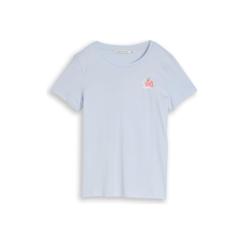 TOM TAILOR DENIM Tričko světlemodrá / tmavě oranžová / světle