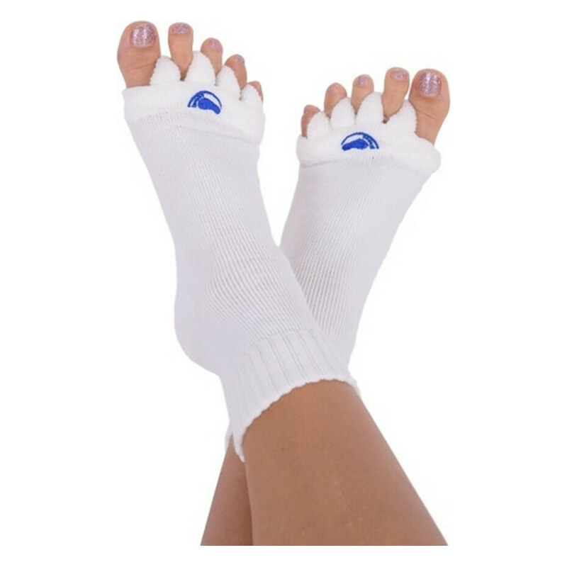 HAPPY FEET Adjustační ponožky white velikost M