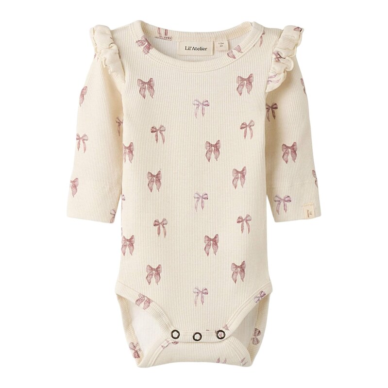LilAtelier Dupačky/body NBFGavo krémová / růže
