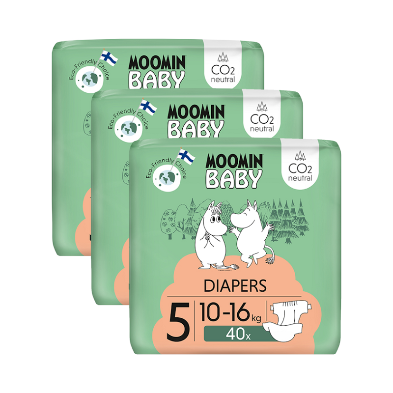 MOOMIN Baby 5 eko pleny měsíční balení maxi 10–16 kg 120 kusů