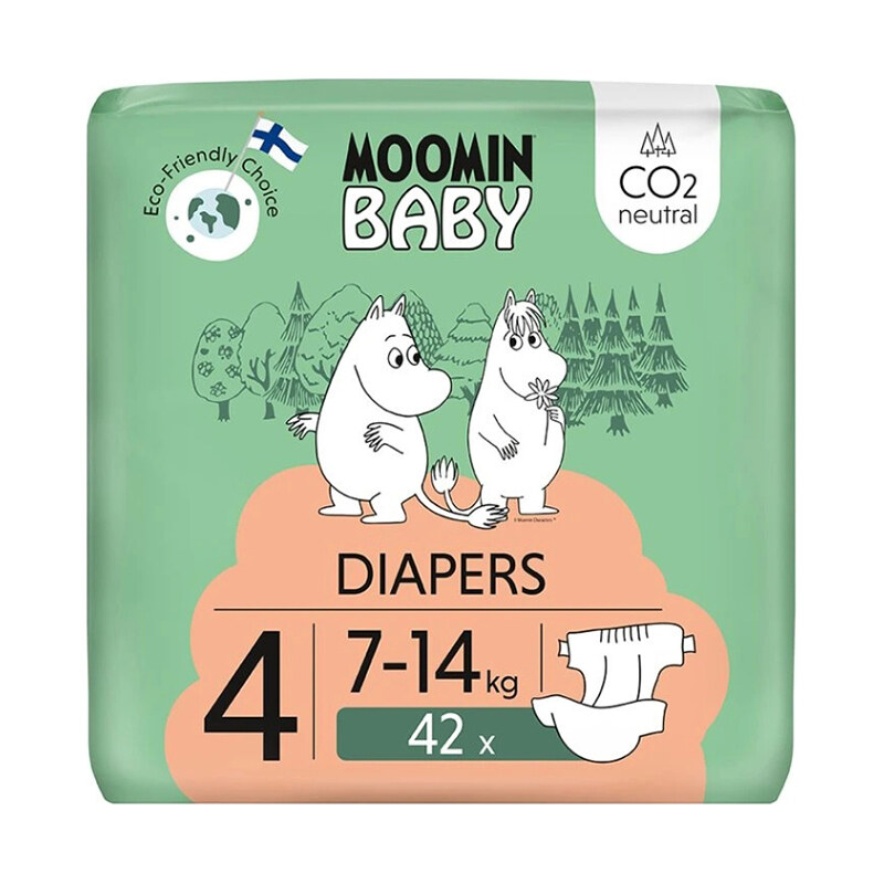 MOOMIN BABY 4 Eko plenky maxi 7–14 kg 126 kusů
