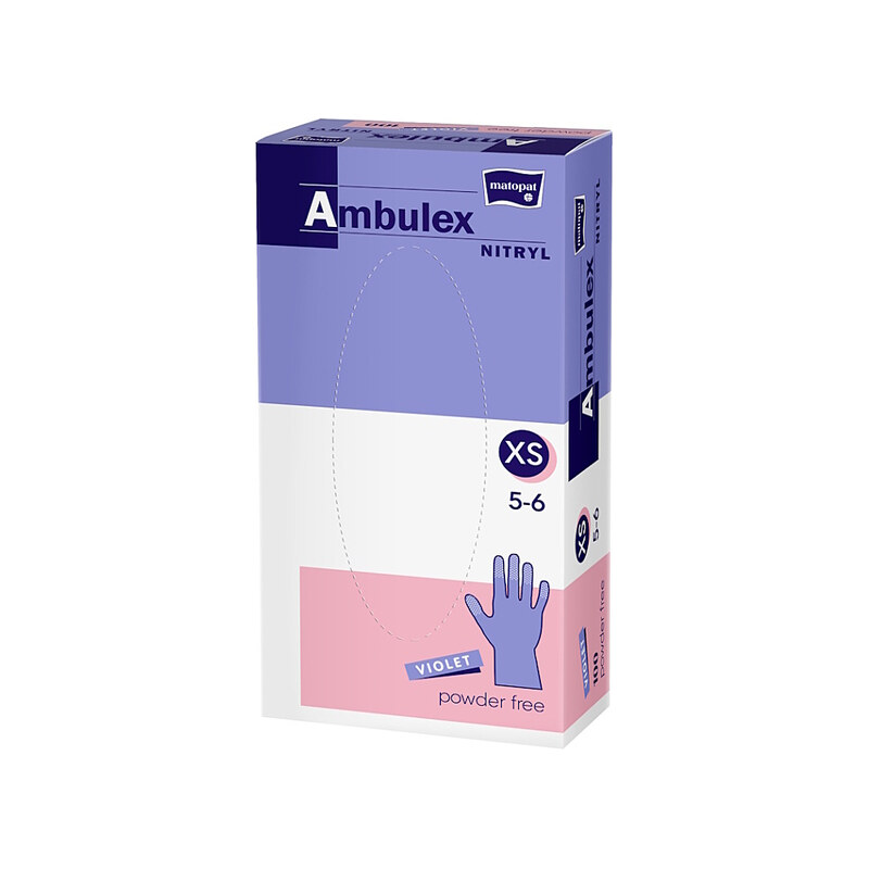 MATOPAT Ambulex nepudrované nitrilové rukavice violet XS 100