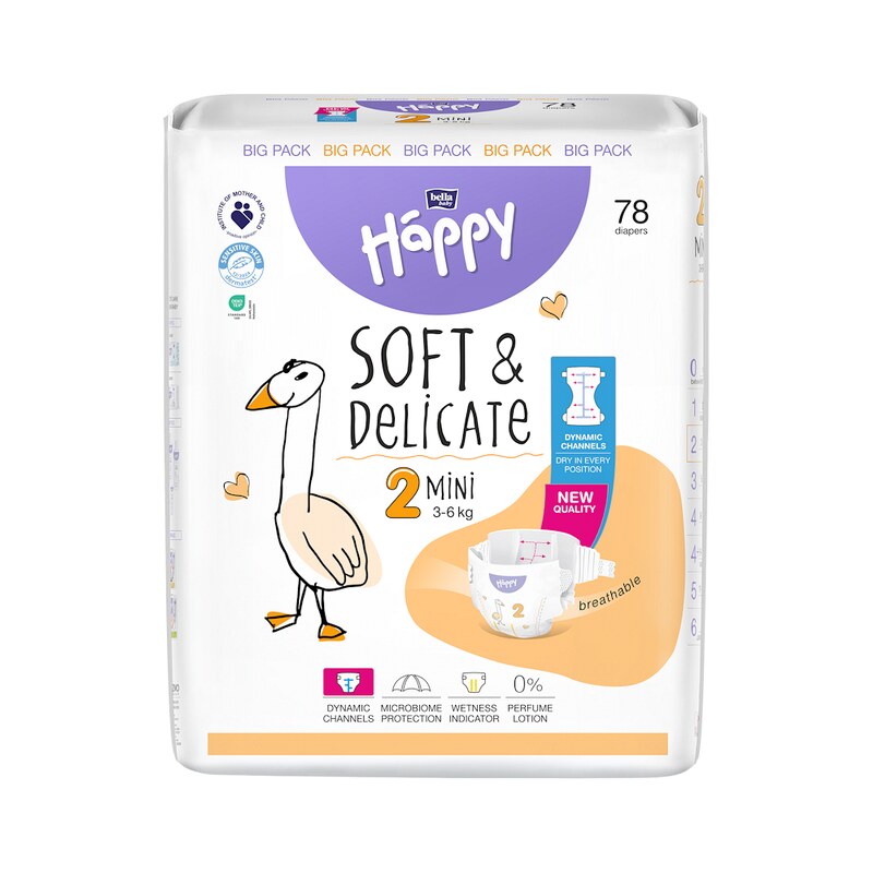 BELLA HAPPY Baby mini 3 - 6 kg 78 kusů