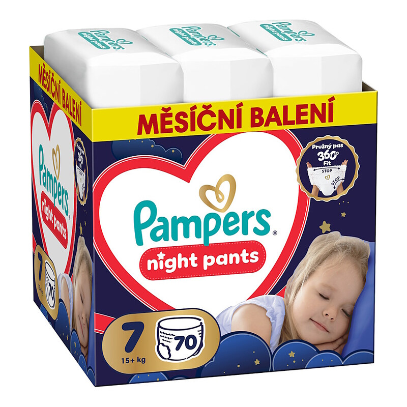 PAMPERS Pants night 7 kalhotkové plenky 70 kusů