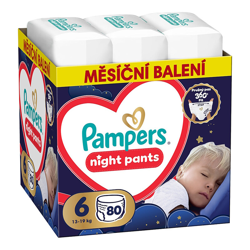 PAMPERS Pants night 6 kalhotkové plenky 13-19 kg 80 kusů