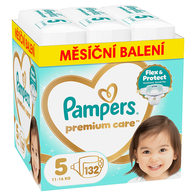 PAMPERS Premium care 5 plenky 11-16 kg 132 kusů