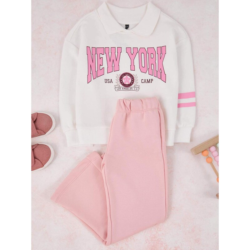 Trendyol Joggingová souprava pink / růžová / tmavě růžová / bílá
