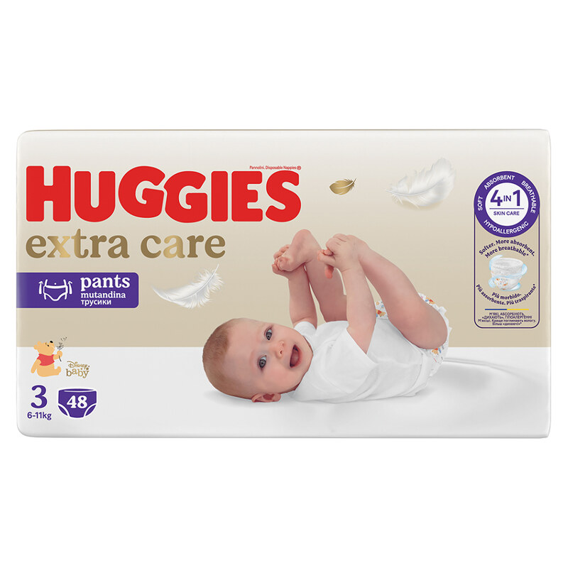 HUGGIES Dětské plenky Extra Care Pants 3 velikost 6-11 kg 48