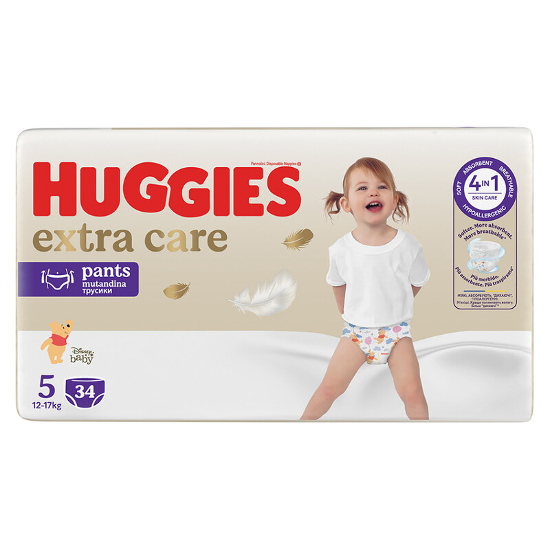 HUGGIES Dětské plenky Extra Care Pants 5 velikost 12-17 kg 34