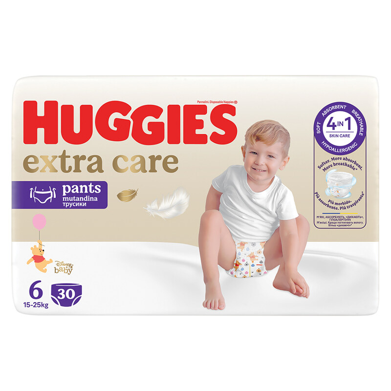 HUGGIES Dětské plenky Extra Care Pants 6 velikost 15-25 kg 30