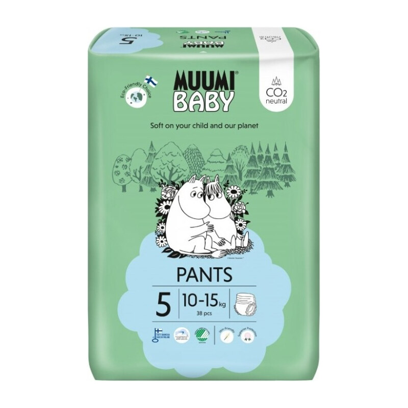 MUUMI BABY Walkers 5 Maxi+ 10-15 kg kalhotkové eko pleny 38 ks