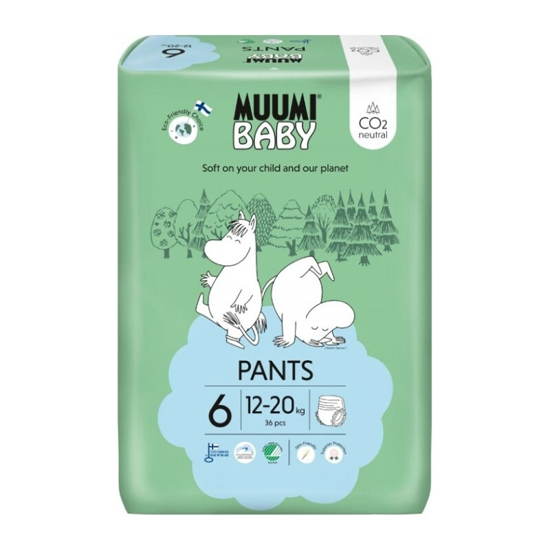 MUUMI BABY Walkers 6 Junior 12-20 kg kalhotkové eko pleny 36 ks