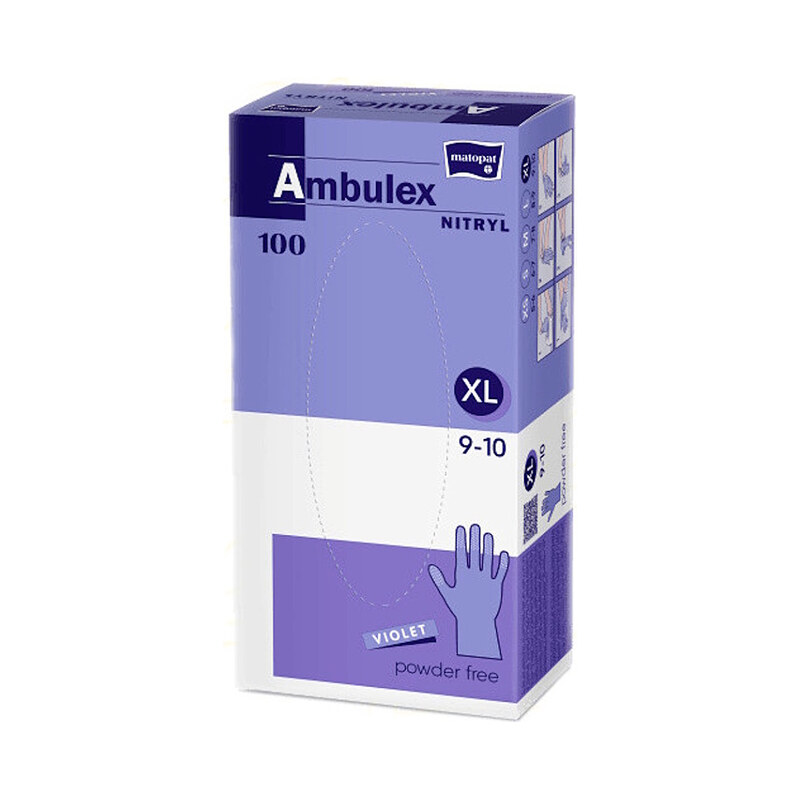 MATOPAT Ambulex nepudrované nitrilové rukavice violet XL 100