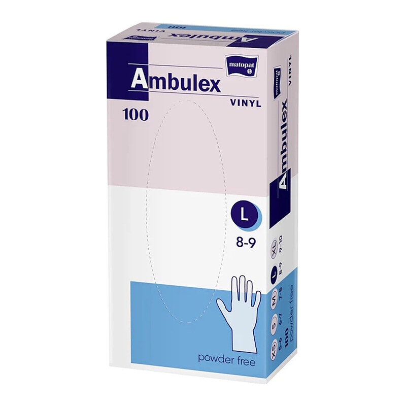 MATOPAT Ambulex Vinyl rukavice vinylové nepudrované L 100 kusů