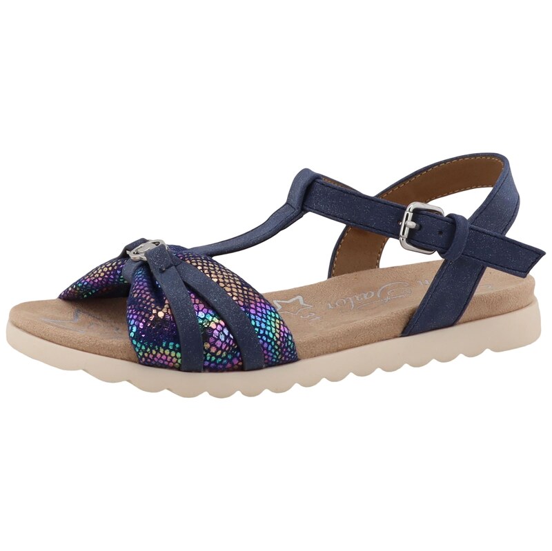 TOM TAILOR Sandály velbloudí / námořnická modř / aqua modrá /