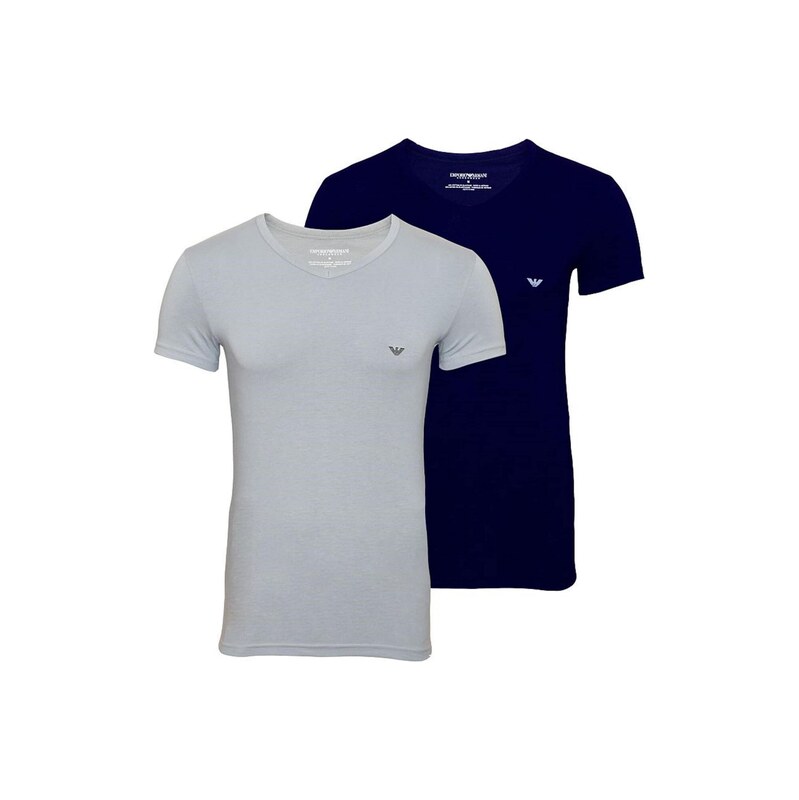 Emporio Armani Tričko marine modrá / šedá / bílá