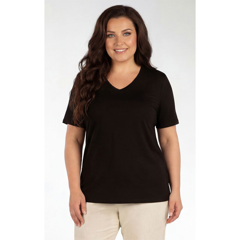 Dámské triko pro plnoštíhlé PLUS SIZE 5G181 černá LITEX