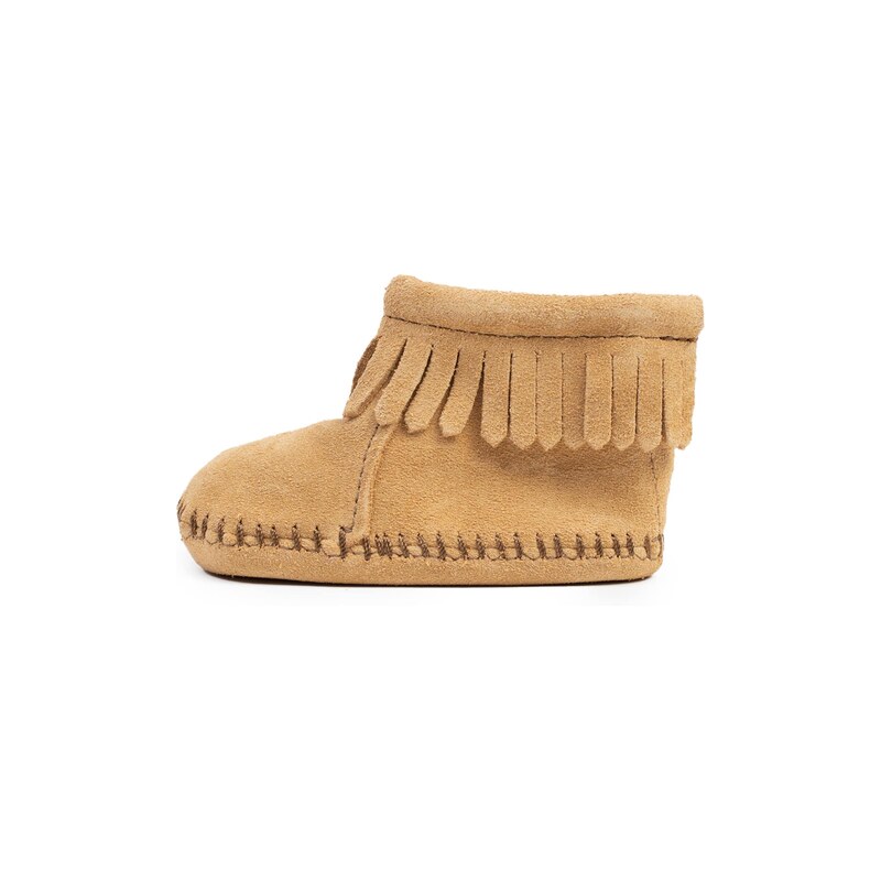 Minnetonka Botičky pro první krůčky Back Flap světle hnědá