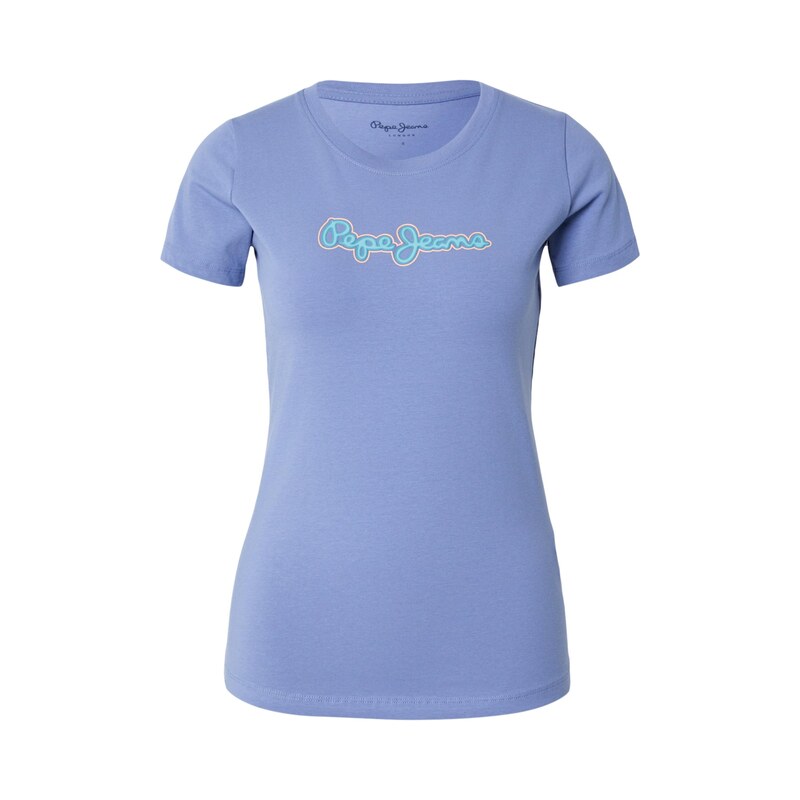 Pepe Jeans Tričko aqua modrá / chladná modrá / jasně oranžová