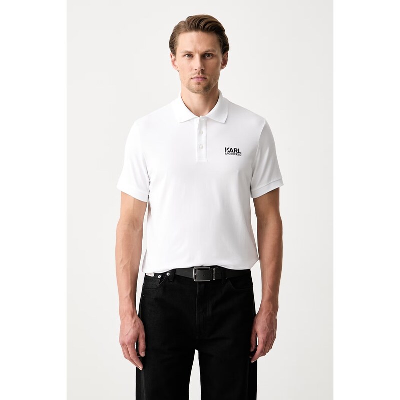 Karl Lagerfeld polo pánské bavlněné s elastanem