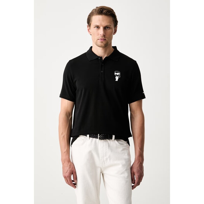 Karl Lagerfeld polo pánské bavlněné s elastanem