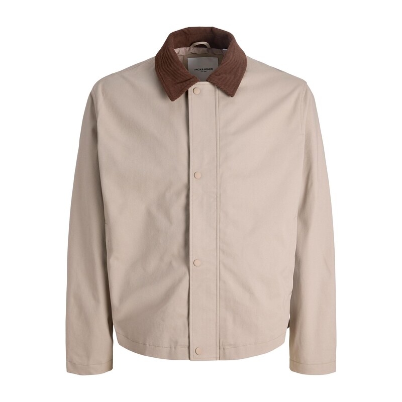 Jack & Jones Plus Přechodná bunda JJEGRAHAM starobéžová / hnědá