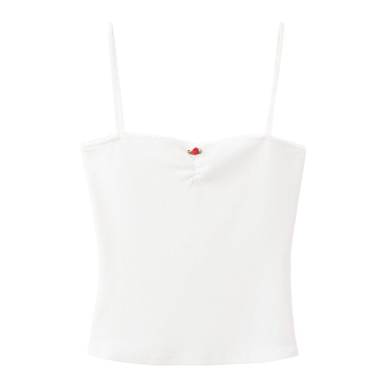 MANGO Top ROSE zelená / červená / bílá