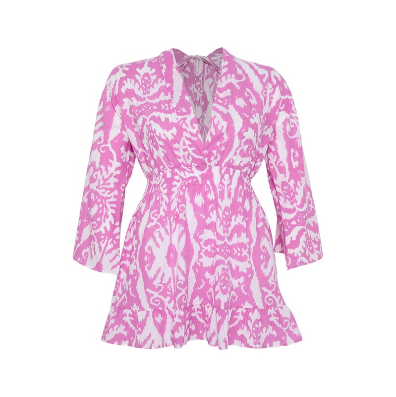 Trendyol Curve Šaty pink / bílá