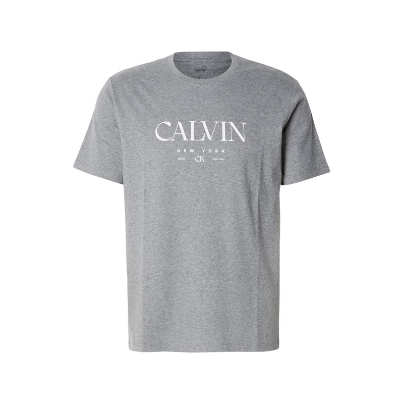 Calvin Klein Tričko šedý melír / bílá