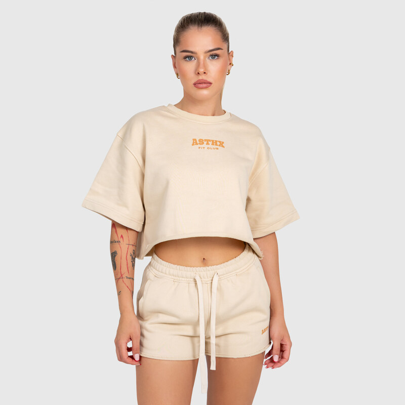 Dámský crop top Iron Aesthetics Heavy-Terry, béžový