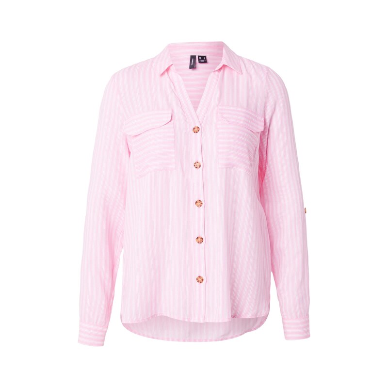 VERO MODA Halenka VMBumpy světle růžová / bílá