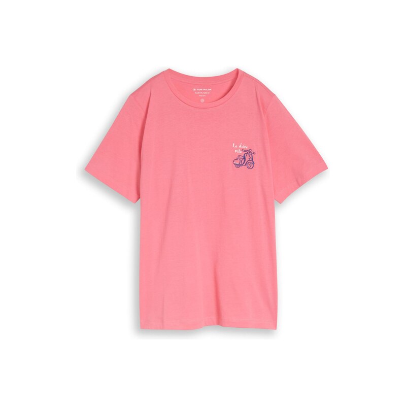 Tom Tailor Women + Tričko námořnická modř / pitaya / bílá