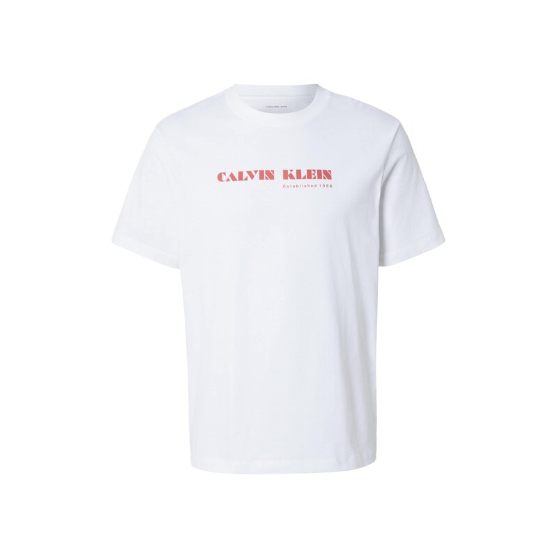 Calvin Klein Jeans Tričko melounová / bílá