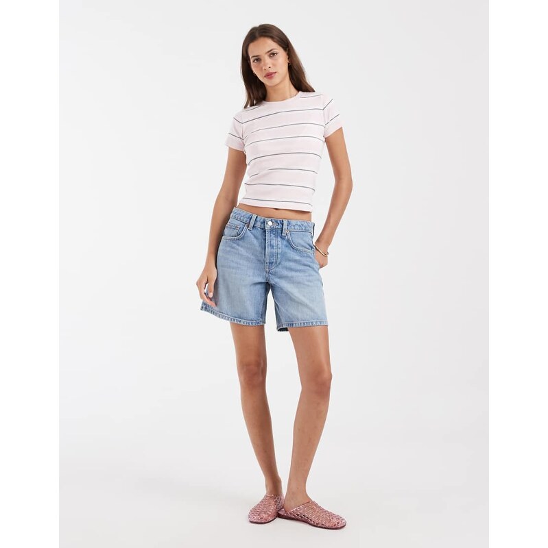 Hollister ribbed baby tee in pink