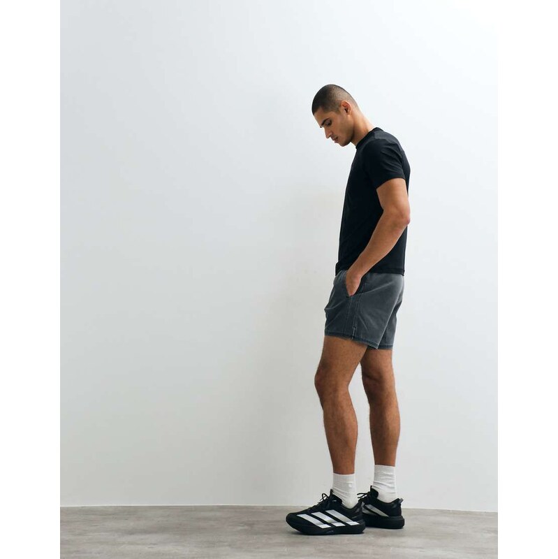 Abercrombie & Fitch YPB training jersey shorts in washed black