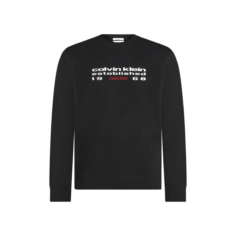 Calvin Klein Jeans Mikina jasně červená / černá / bílá