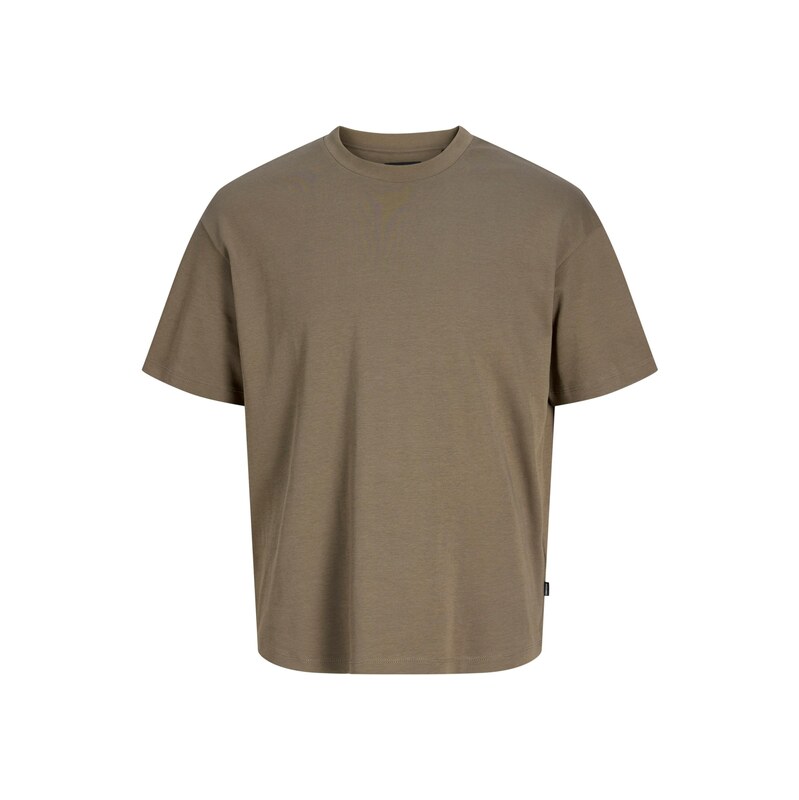 Jack & Jones Plus Tričko JPRBLASUMMER světle hnědá / bílá