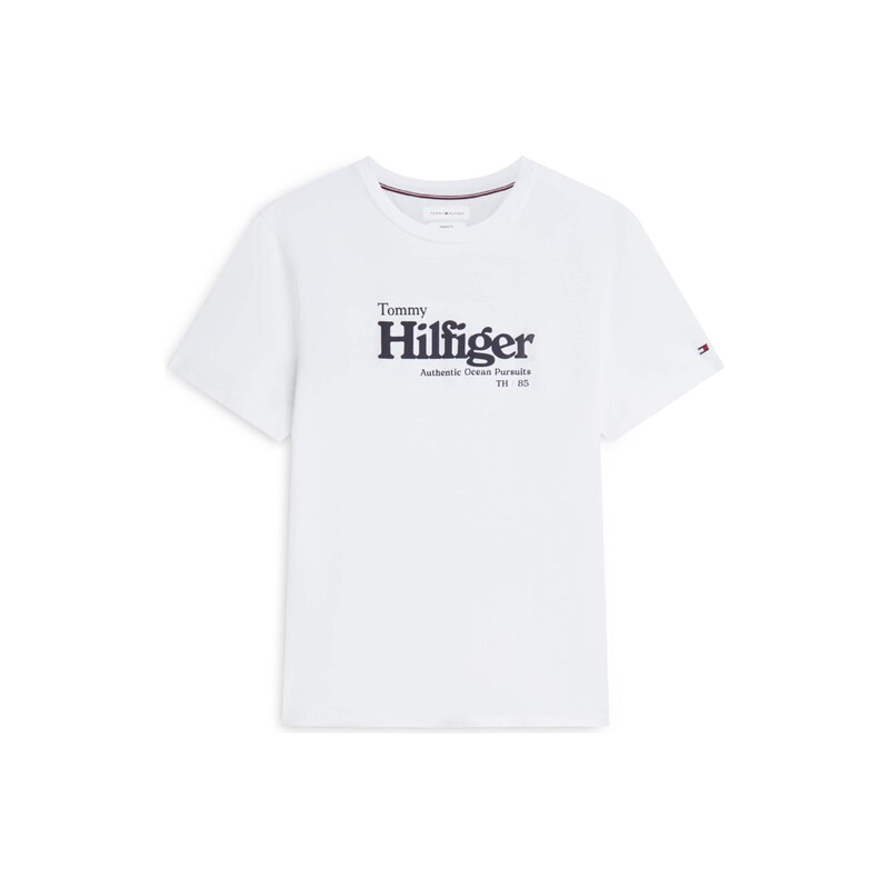 TOMMY HILFIGER Tričko Logo Graphic námořnická modř / bílá
