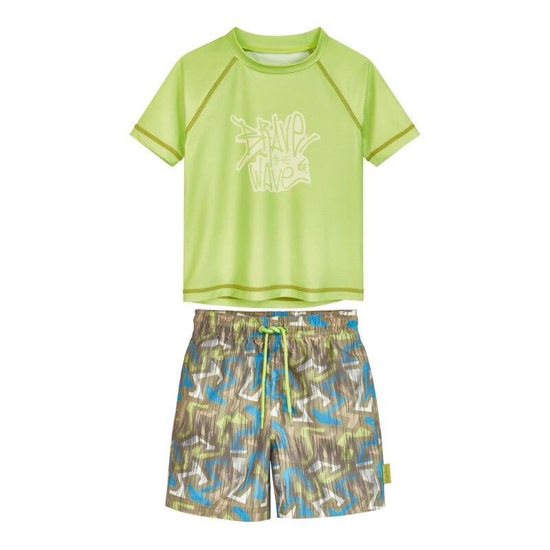 PLAYSHOES UV ochrana Wave azurová / olivová / jablko / pastelově
