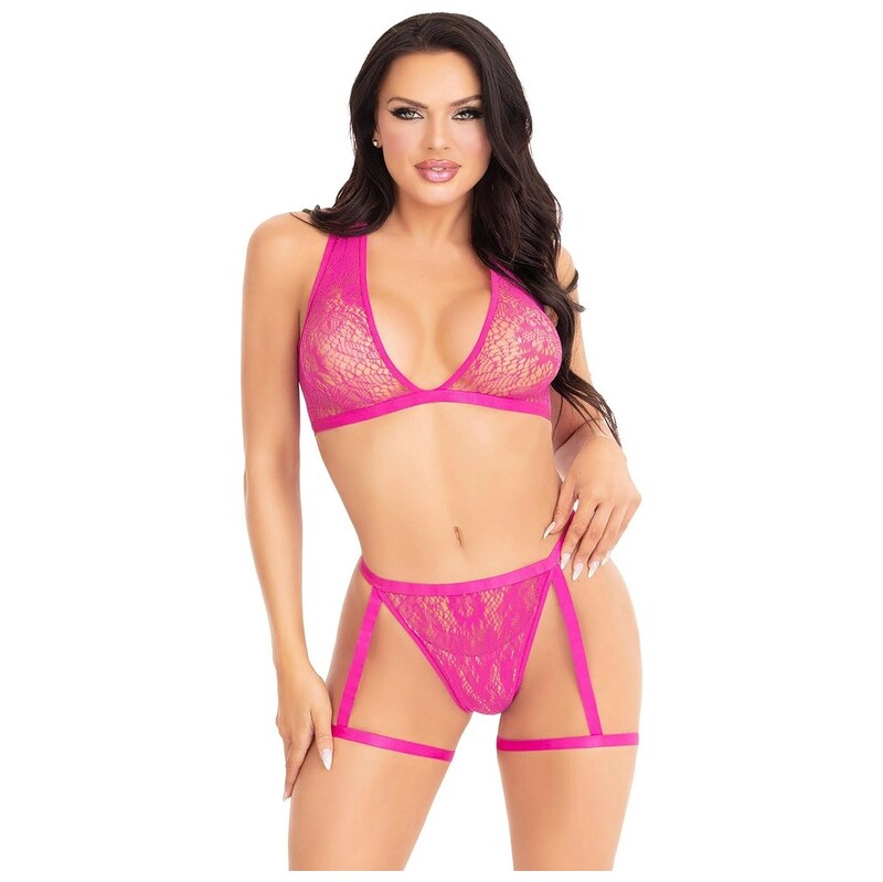 Leg Avenue Růžový dvoudílný set 86148