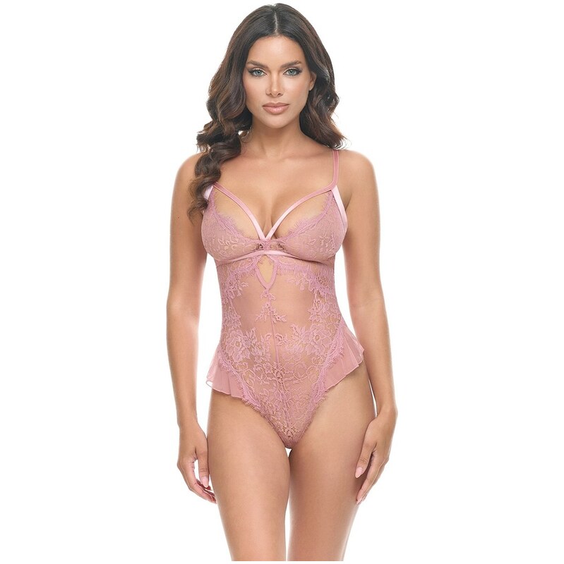 Oh là là chéri Růžové krajkové body Flora