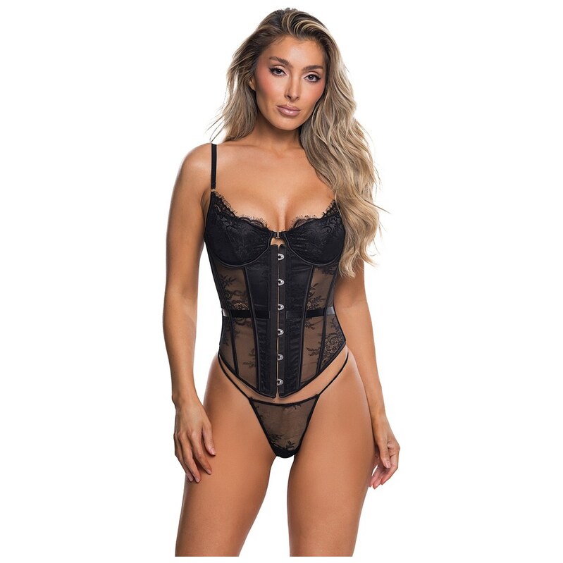 Roma Confidential Černý korzet s krajkou Essential Lace