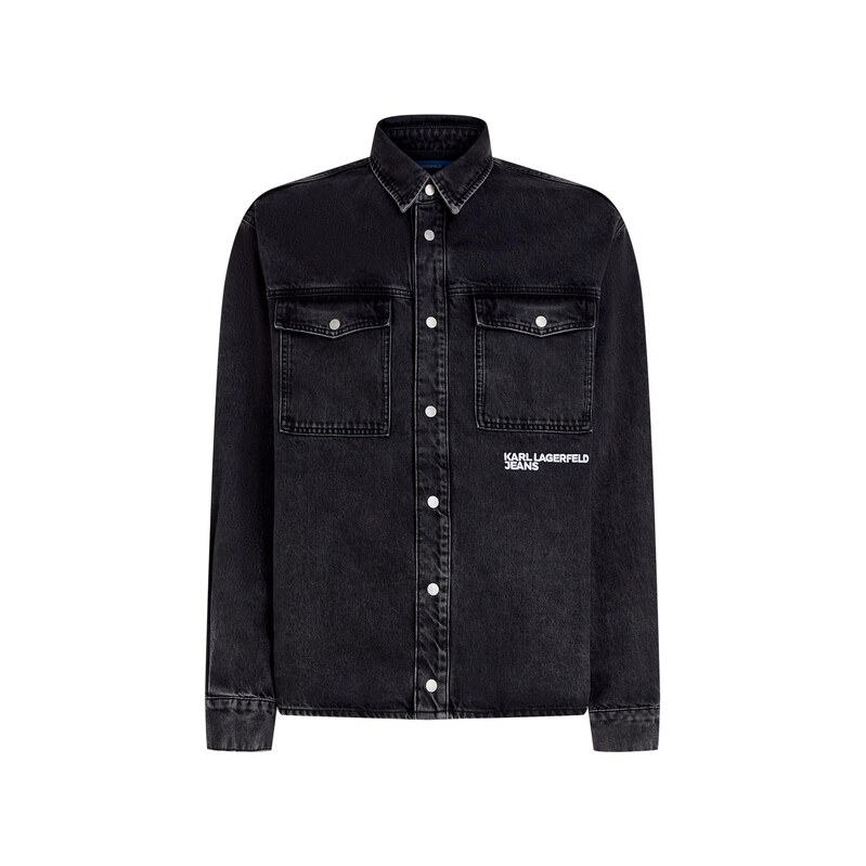 KARL LAGERFELD JEANS Košile černá džínovina / bílá