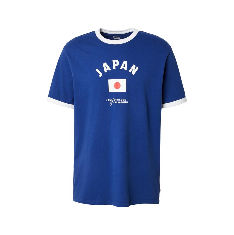 LEVIS  Tričko Japan Ringer Tee modrá / jasně červená / bílá